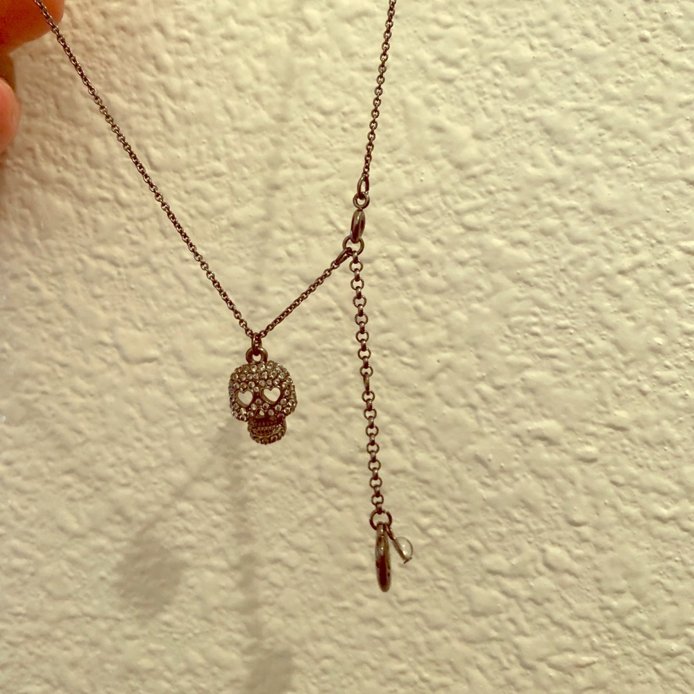 Black chain and dark crystal skull necklace